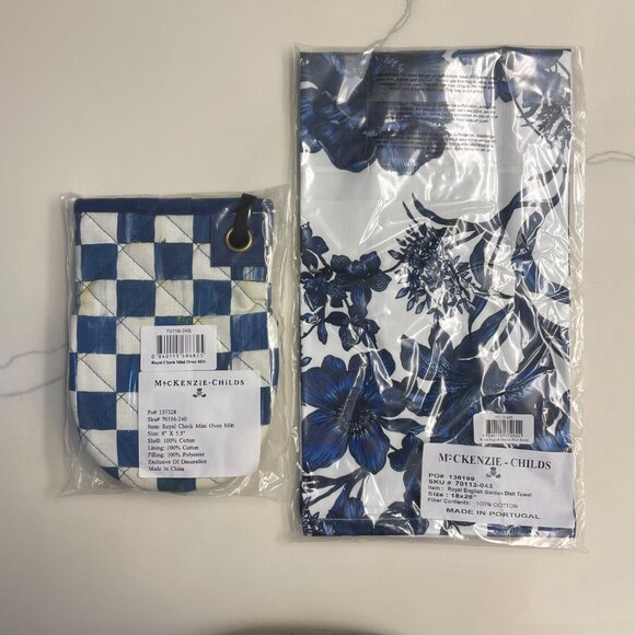 Mackenzie-Childs Matching Set- Towel and Oven Mitt - Picture 4 of 4